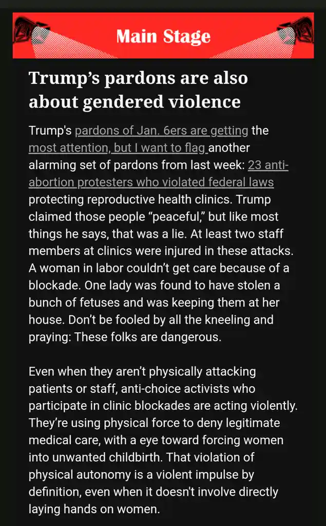 The image displays a screenshot of an article with a red banner at the top reading 'Main Stage'. The article's headline is…