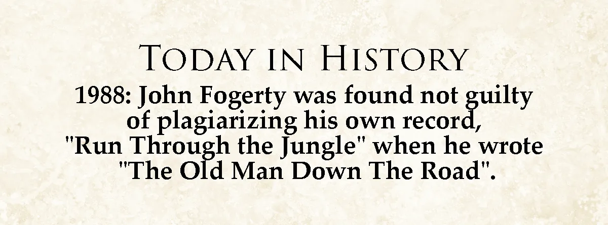 The image displays a beige parchment-style background with black serif text. The text reads 'TODAY IN HISTORY' followed by…