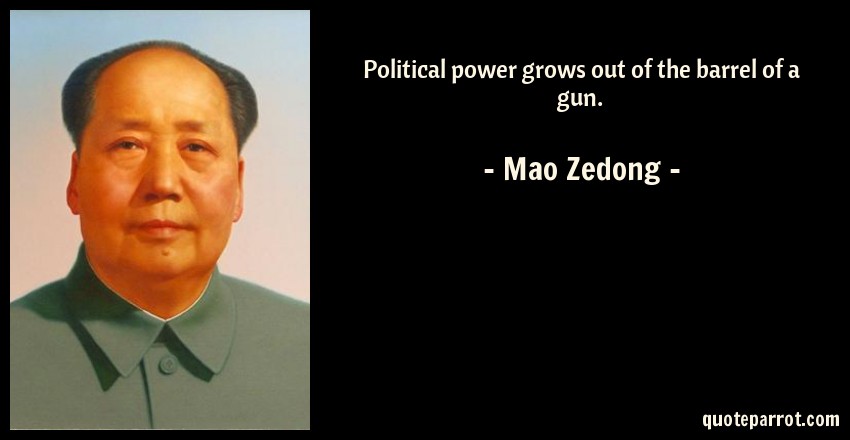 A portrait of Mao Zedong in a green Mao suit is shown on the left side of the image. On the right side, white text on a…