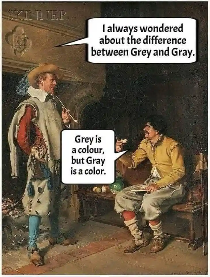 Two men in historical clothing are depicted in a painting, one standing and one seated, engaged in conversation. The…