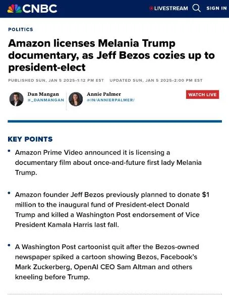 Jeff Bezos Gets Cozy with the Incoming President