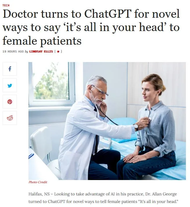 A doctor in a white coat uses a stethoscope on a female patient sitting on an exam table. The image is overlaid with the…