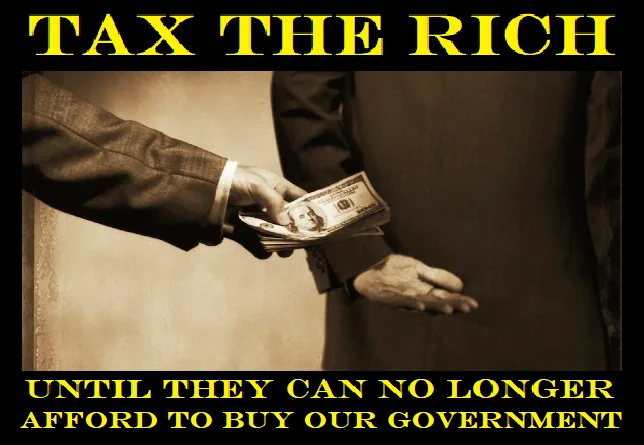 A sepia-toned image shows one person in a suit handing a stack of US dollar bills to another person in a suit, who is…