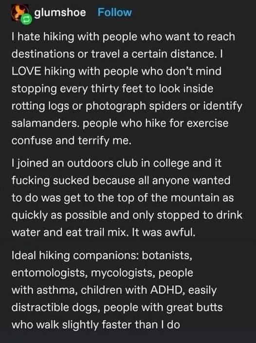 A screenshot of a social media post by 'glumshoe' with white text on a dark background. The text expresses frustration with…