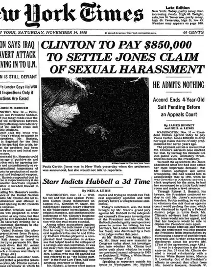 A Historic Moment: Bill Clinton's $850,000 Settlement with Paula Jones