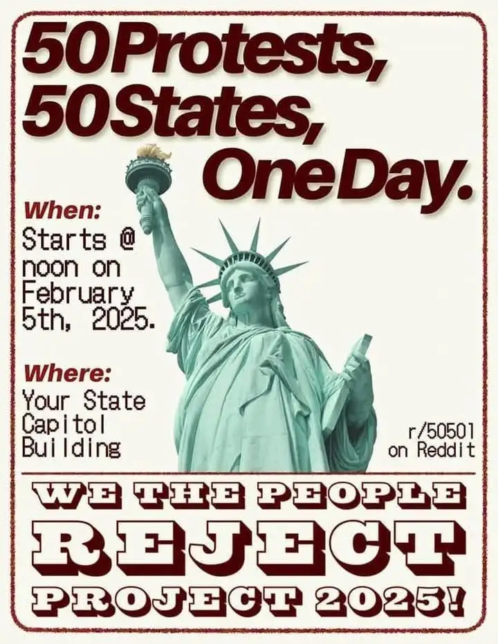 A poster-style image features the Statue of Liberty holding a torch and tablet. Overlaid text announces a fictional event…