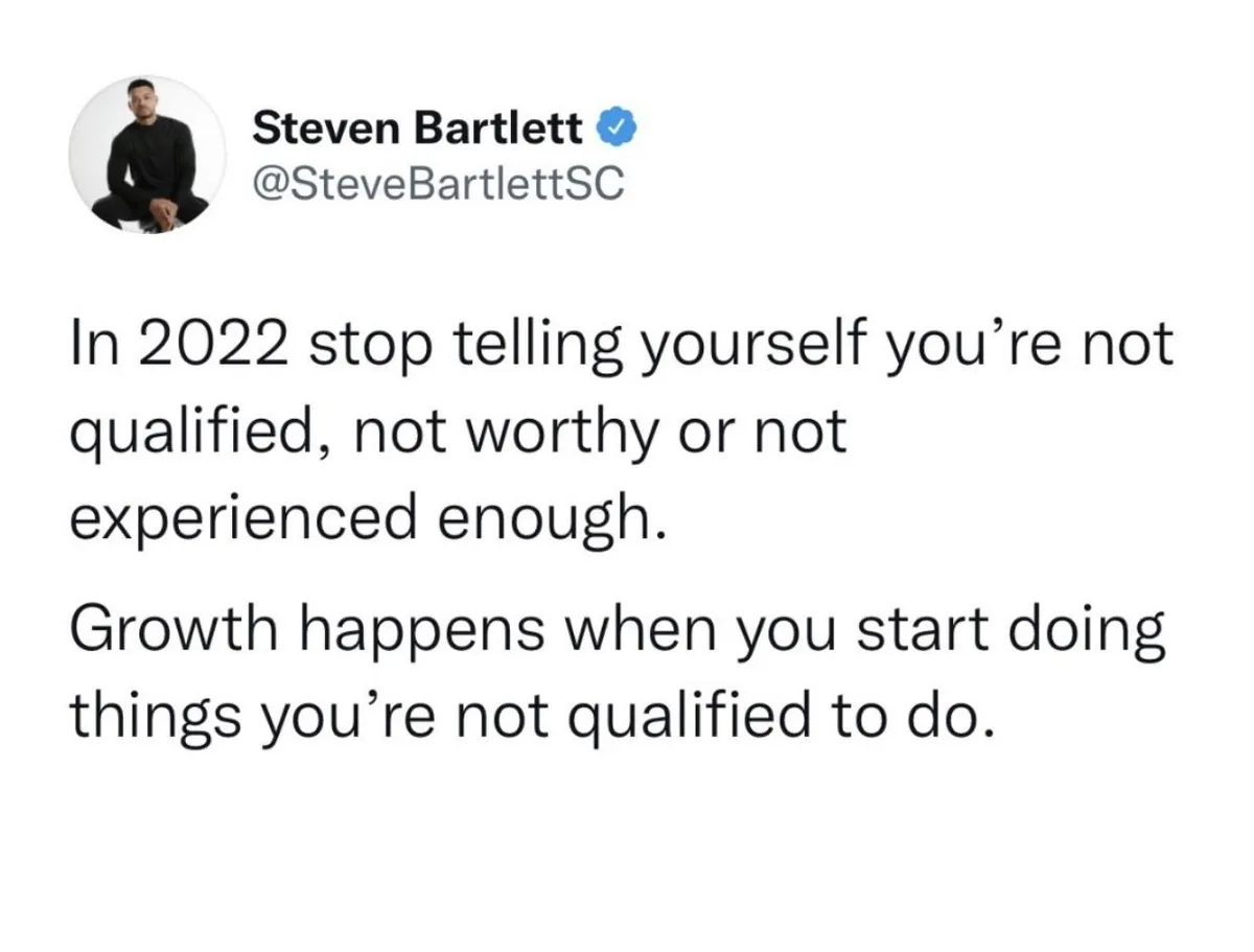 A screenshot of a tweet from Steven Bartlett (@SteveBartlettSC) with a profile picture of him in a black shirt. The tweet…