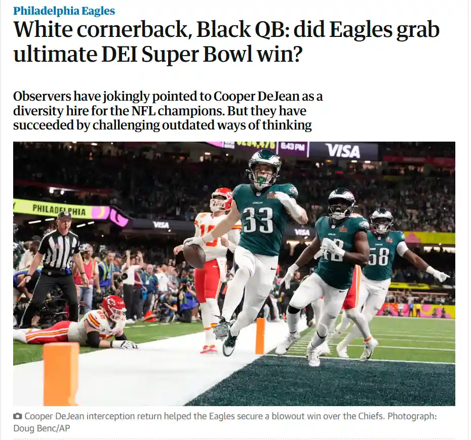 A Philadelphia Eagles player in a green jersey with number 33 is celebrating a touchdown in a stadium, with a referee and…