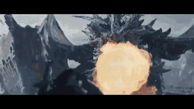 The image is a split-screen showing a dragon breathing fire and a warrior holding a torch, followed by scenes of the warrior…