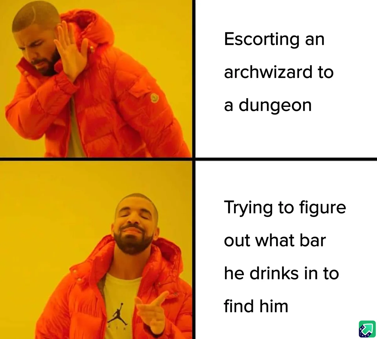 The image is a two-panel meme featuring Drake. In the top panel, he covers his ears with a confused expression. In the…
