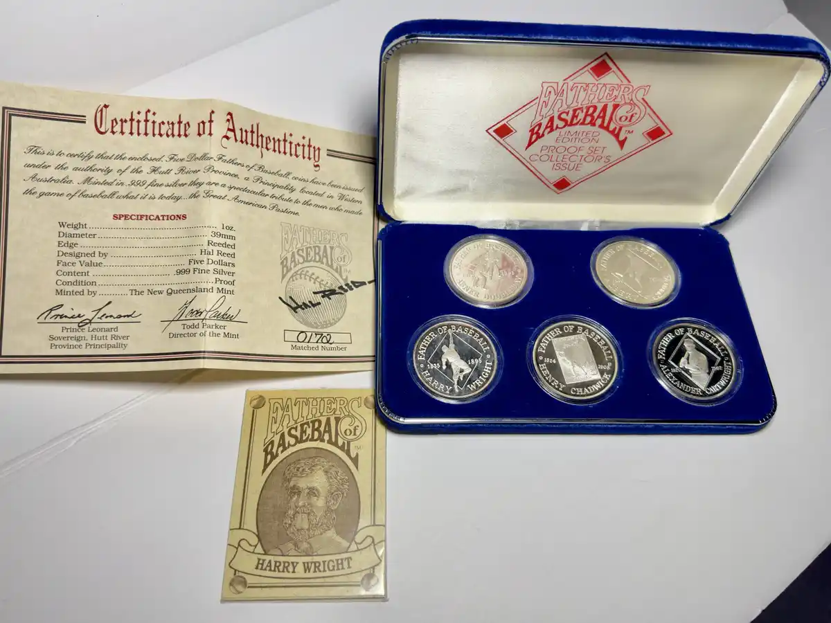 Collectible Treasures: 1992 Silver Proof Coins from the Fathers of Baseball Set