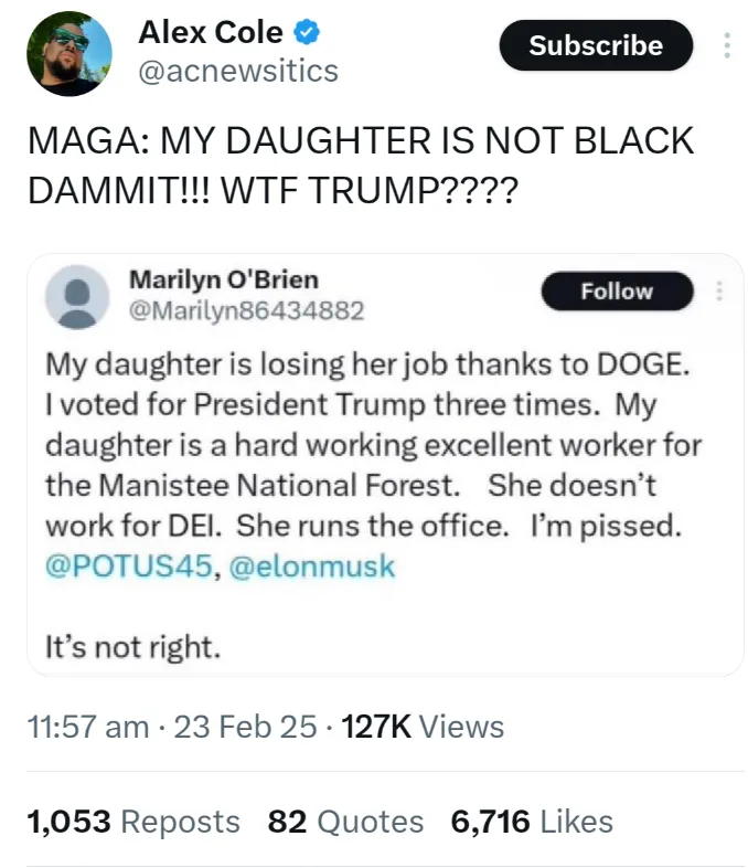 Would His Daughter Have Kept Her Job If She Were White?