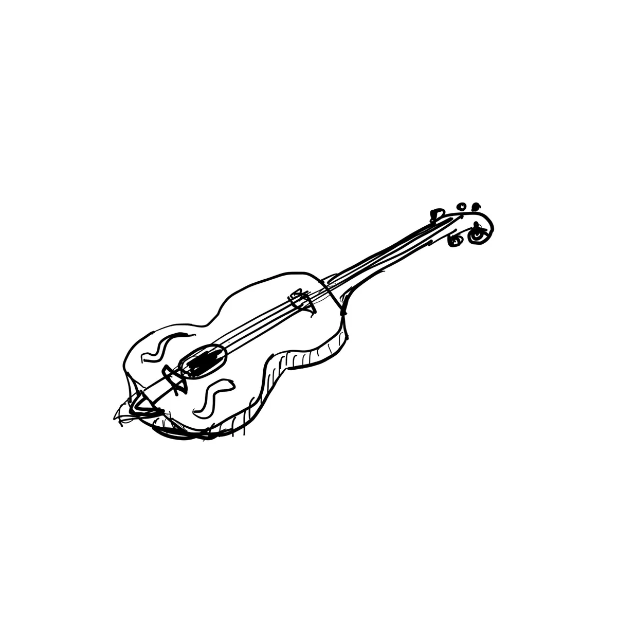 A simple black-and-white line drawing of a violin, with the text 'i'm not a violinist, i'm a violist' overlaid. The image is…