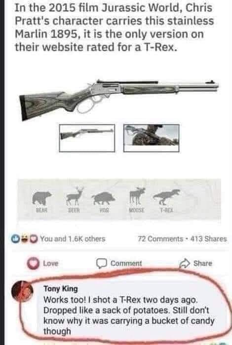 The T-Rex with a Gun: A Prehistoric Twist