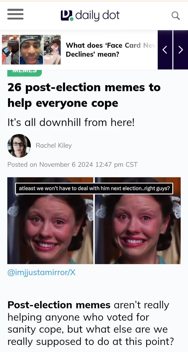 Surviving the Next Four Years: Post-Election Memes and Support