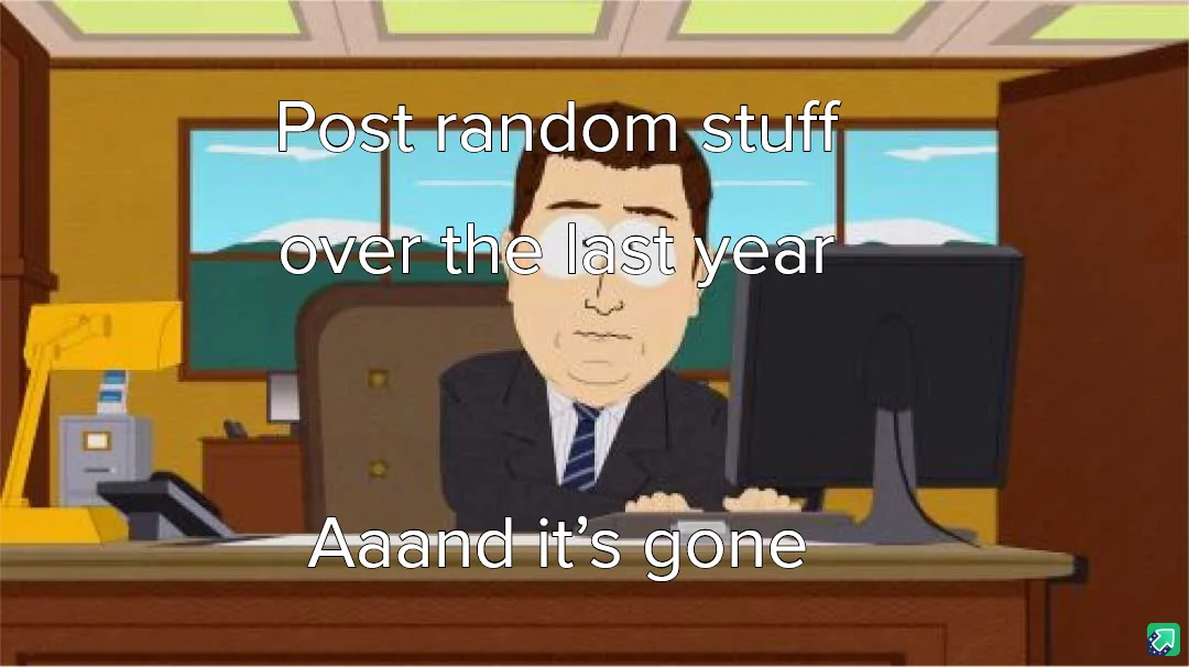 A cartoon man in a suit sits at a desk in an office, looking blankly at a computer monitor. White text overlaid on the image…