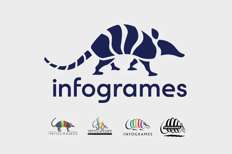 The image displays the Infogrames logo, a stylized dark blue armadillo silhouette above the word 'infogrames'. Below are…