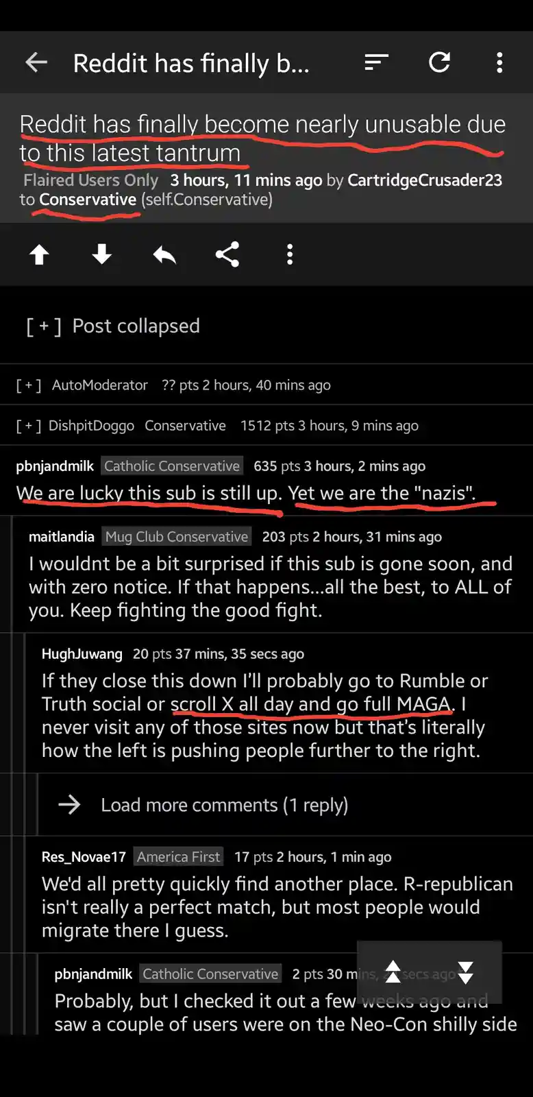 When R/Conservative members reveal their true colors
