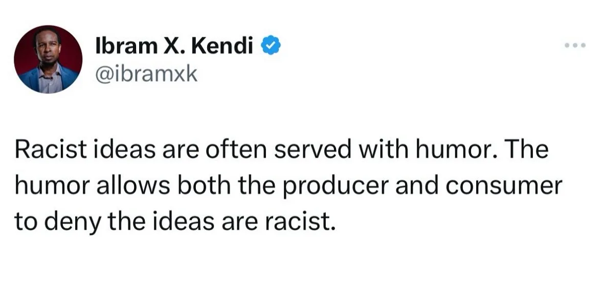 A screenshot of a verified Twitter post by Ibram X. Kendi, who is shown in a circular profile picture. The post's text…