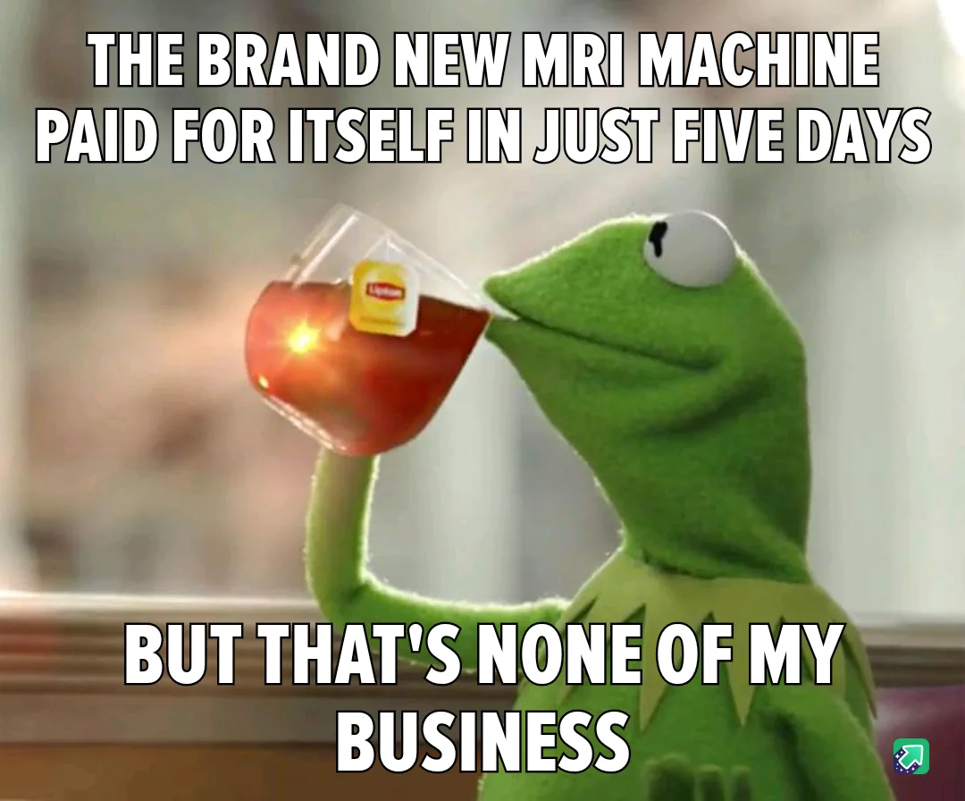 A green frog puppet, Kermit the Frog, is shown sipping tea from a glass with a Lipton tea bag visible, looking smugly away…