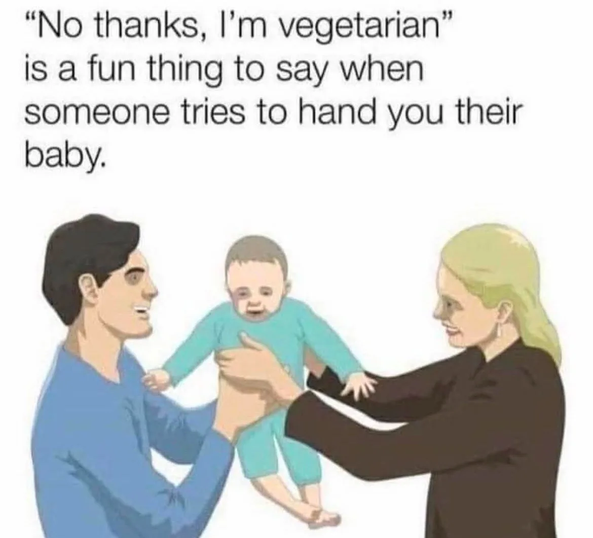 An illustration shows a man in a blue shirt smiling as a woman in a black shirt offers him a baby dressed in teal. The baby…