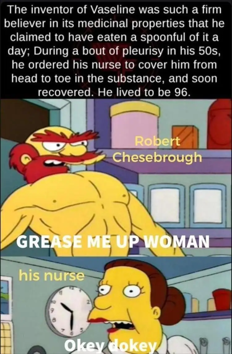 The image is a two-panel meme using The Simpsons characters. The top panel shows a muscular, angry-looking man labeled…