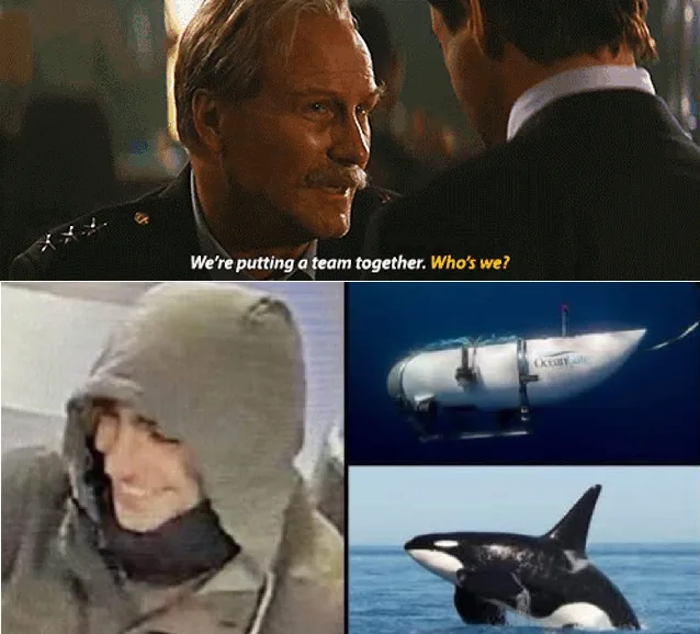 The top panel shows a man in a military uniform smiling while speaking to another man, with the text 'We're putting a team…