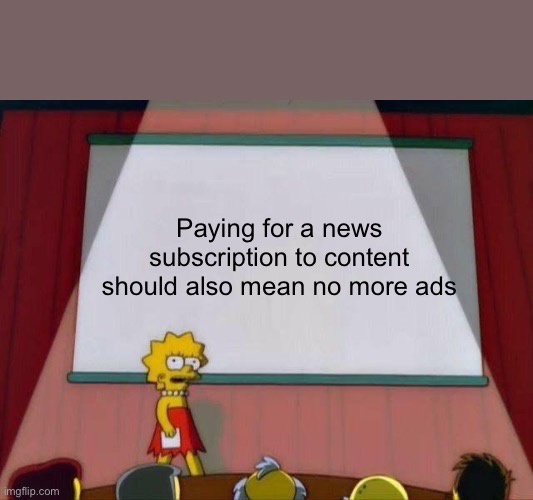 Lisa Simpson stands on a stage under a spotlight, holding a piece of paper, in front of a blank projection screen. The text…