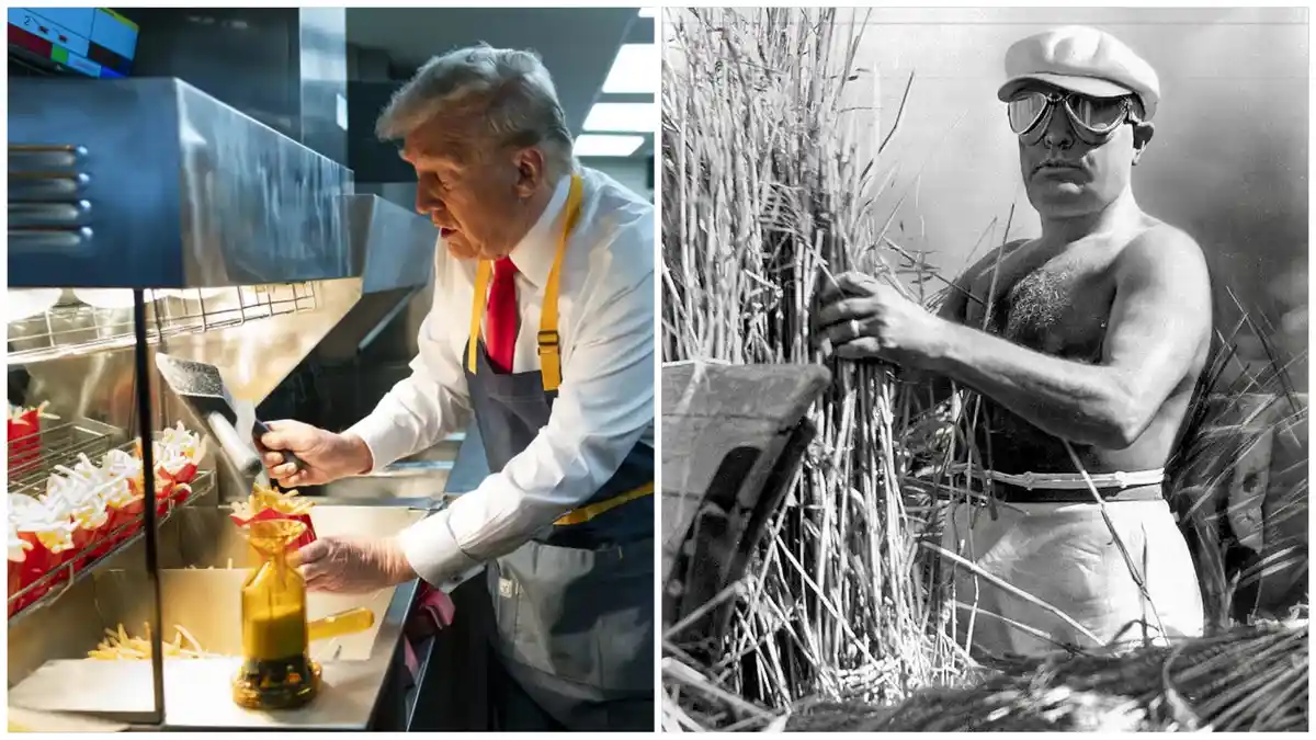Spot the Difference: One's a Cosplaying Fascist, the Other's Mussolini in Action