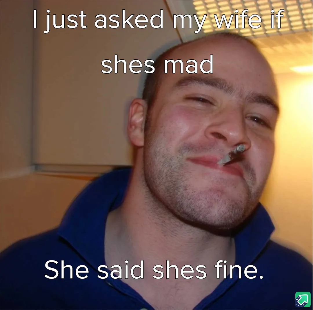 A man with a cigarette in his nose and a smug, self-satisfied grin looks at the camera. The text overlaid on the image reads…