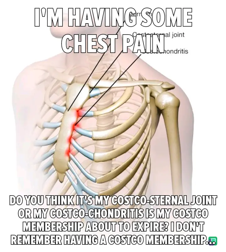 An anatomical illustration of a human torso with ribs and sternum, highlighting a red glowing area on the chest. Overlaid…