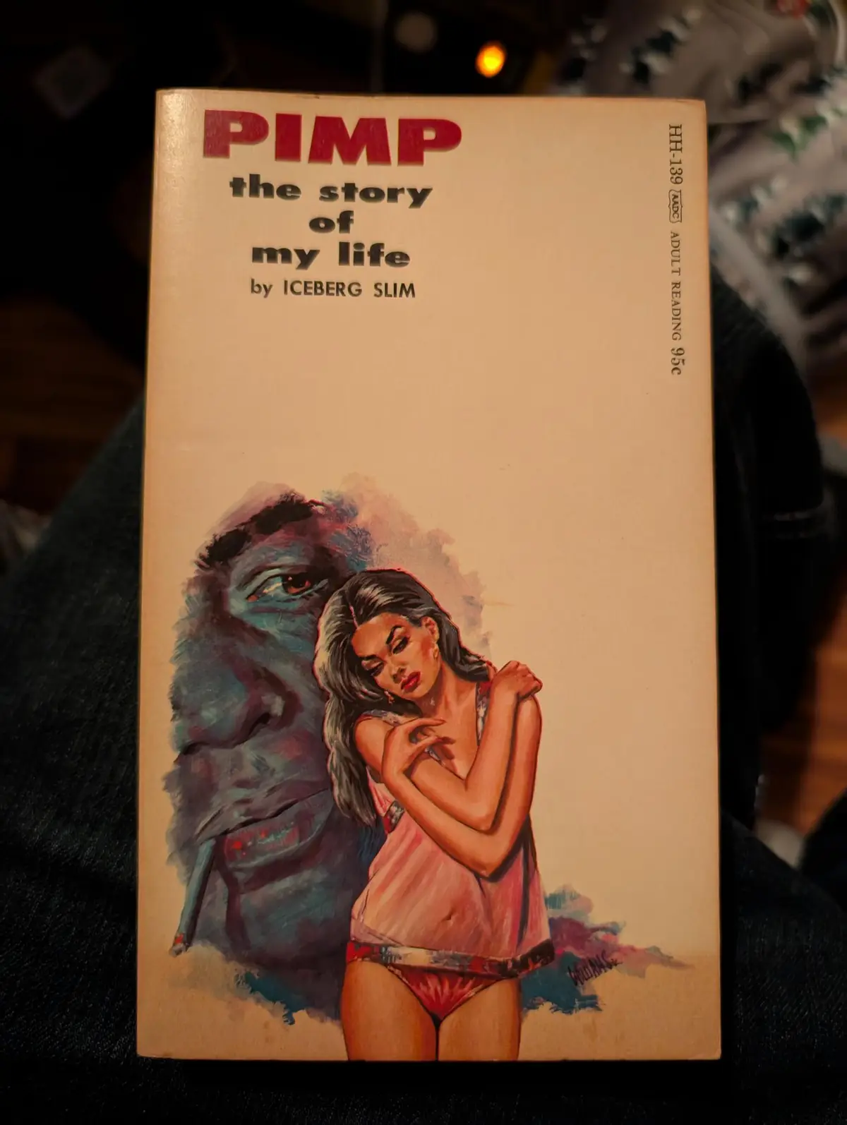 A vintage paperback book titled 'PIMP the story of my life by ICEBERG SLIM' with a cover illustration of a woman in lingerie…