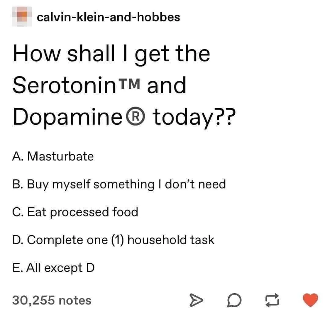 A text-based meme presented as a social media post with a white background and black text. The post poses a question about…