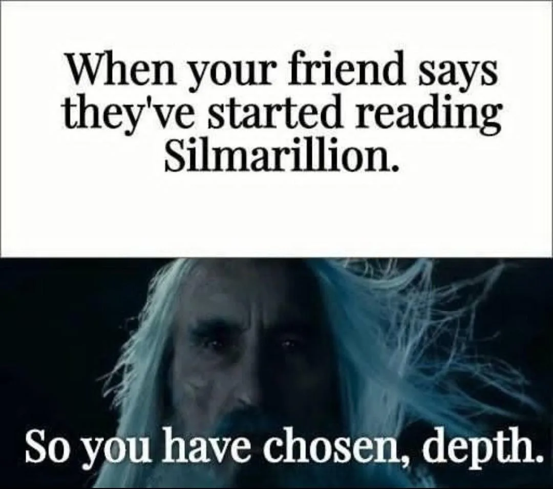 The image is split into two parts. The top part has black text on a white background reading 'When your friend says they've…
