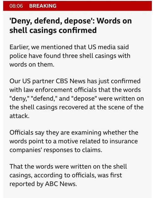A screenshot of a fake news article with a red '08:06 BREAKING' banner at the top. The article claims US media confirmed…