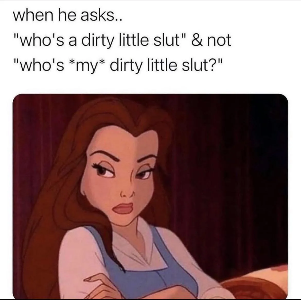 The image shows Belle from Disney's Beauty and the Beast looking annoyed and slightly exasperated, with her arms crossed…