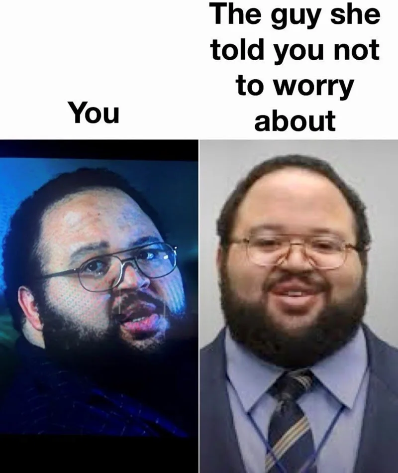 The image is split into two panels showing the same man. The left panel, labeled 'You', shows him with a shocked, wide-eyed…