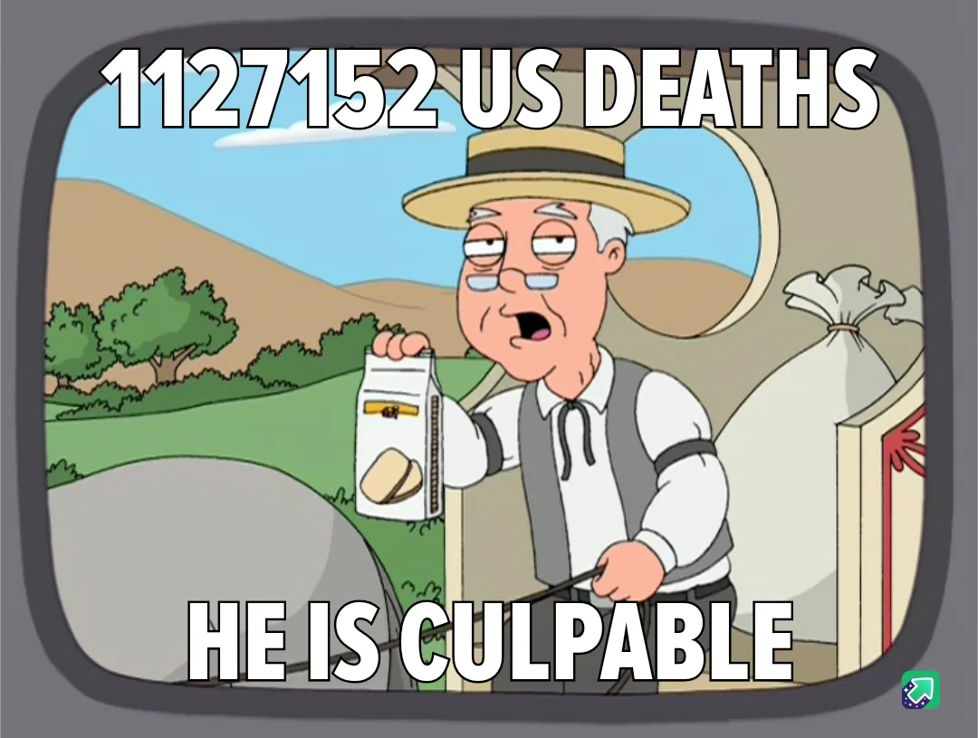 A cartoon image of an elderly man in a straw hat and vest holding a milk carton, standing beside a large sack, with the text…