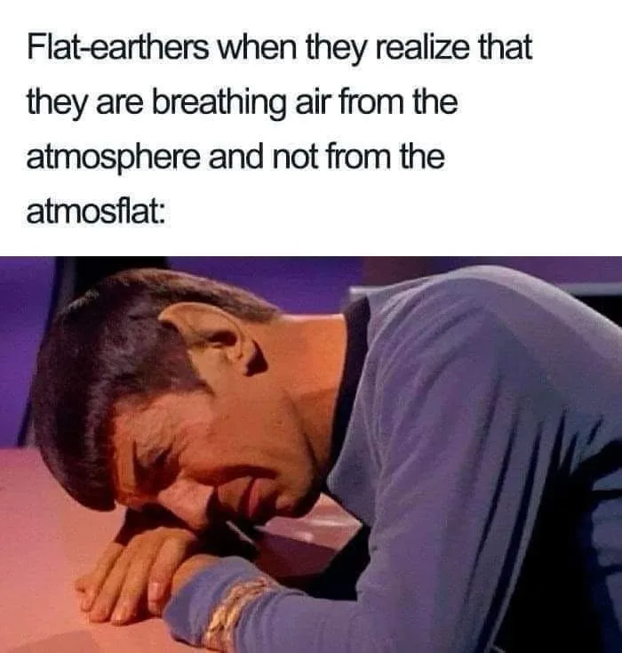 A still image of Spock from Star Trek, with his head bowed and resting on his arms on a surface, conveying a look of despair…