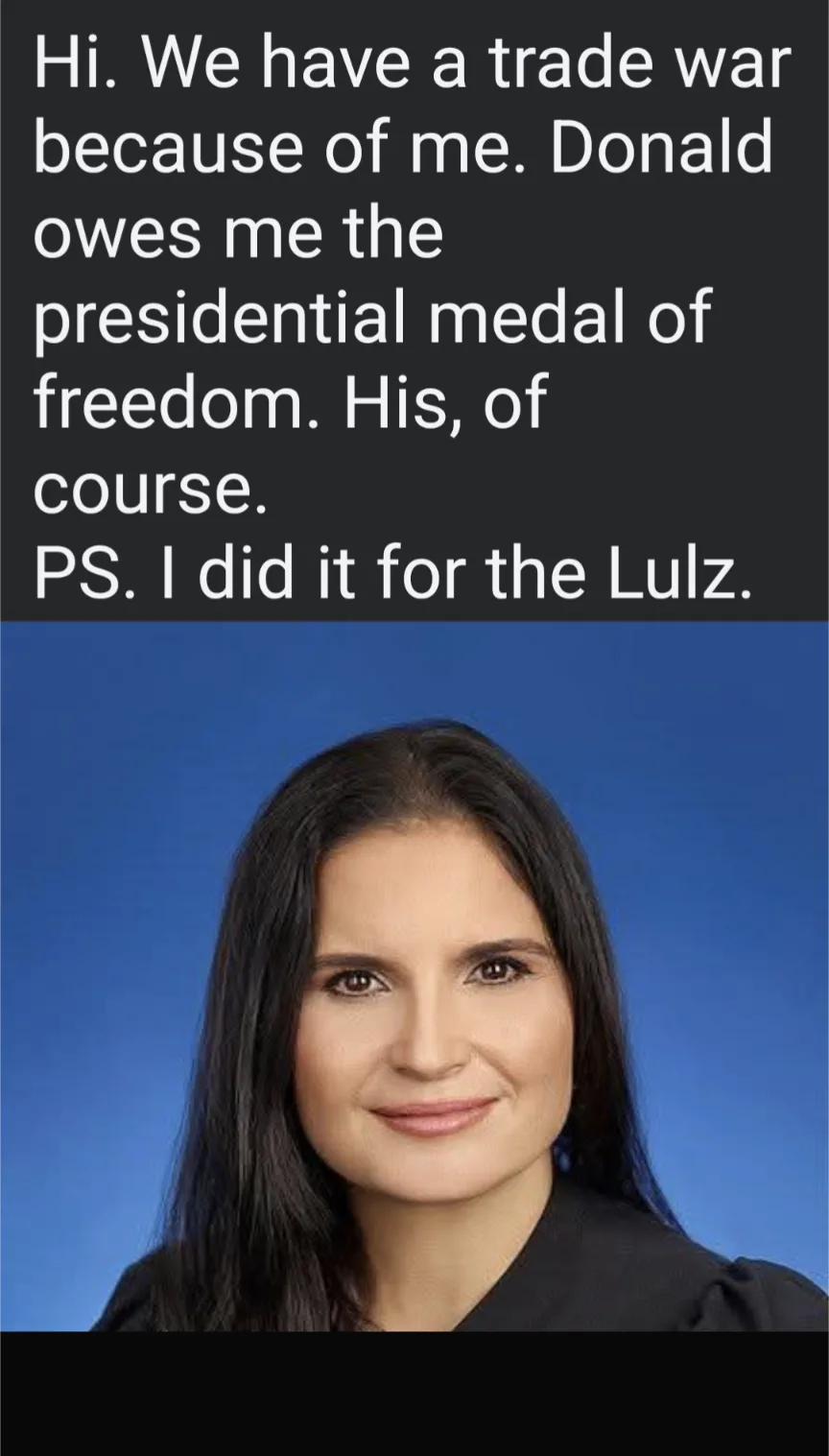 The image shows a headshot of a woman with dark hair and a slight smile against a solid blue background. Overlaid white text…