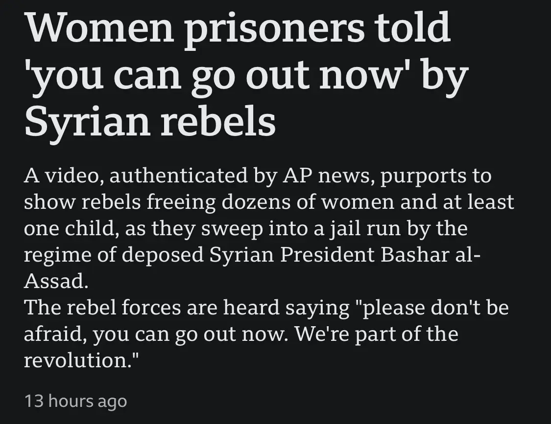 Breaking News: Female Prisoners Released from Infamous Syrian Jail