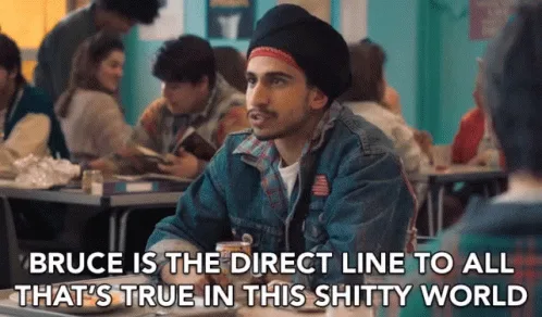 Six panels show a young man in a classroom wearing a black turban with a red band, a denim jacket, and a plaid shirt. He…