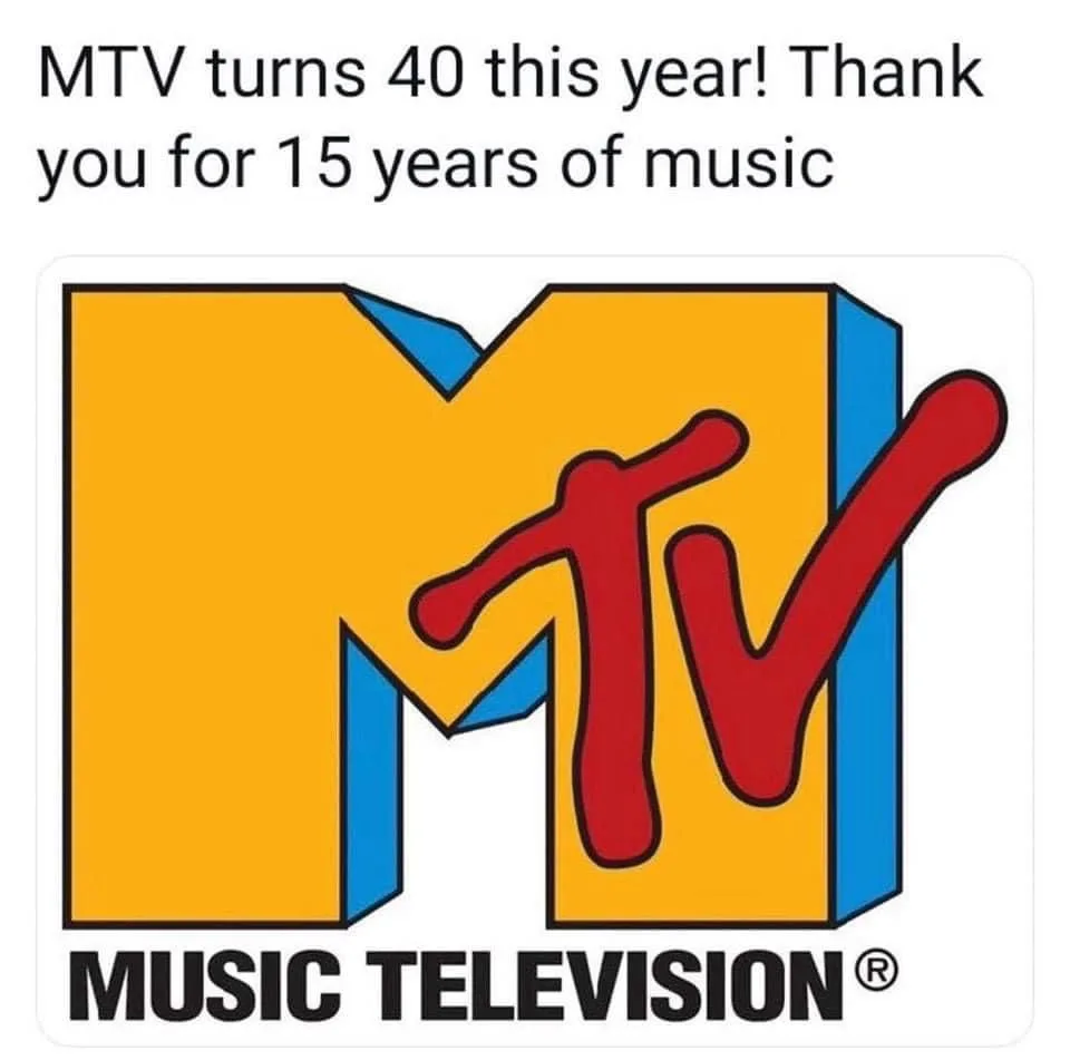 The image displays the classic MTV logo, featuring a large yellow 'M' with red 'TV' letters inside, outlined in blue, with…