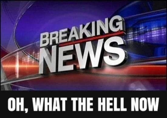 A news broadcast graphic with large 3D text reading 'BREAKING NEWS' against a stylized purple and blue background with light…