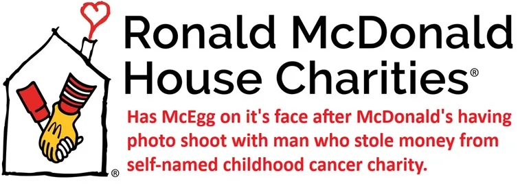 The image displays the Ronald McDonald House Charities logo, featuring a house with a heart-shaped chimney and two hands…