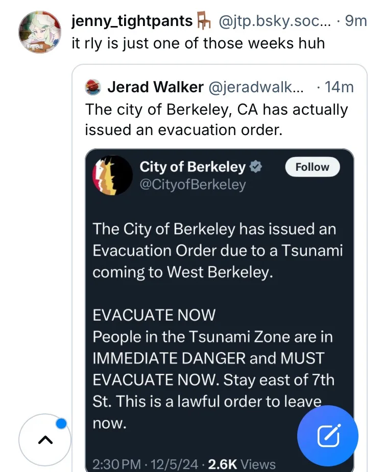 A screenshot of a social media thread shows a user named jenny_tightpants commenting 'it rly is just one of those weeks huh'…