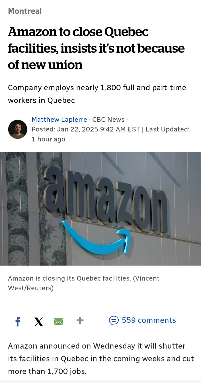 Amazon's Departure from Québec: What It Means