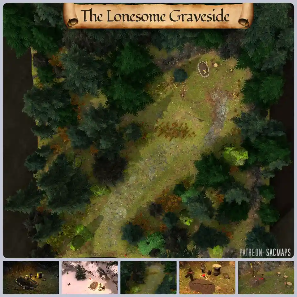 The Lonesome Grave: Free DnD and TTRPG Maps Await!