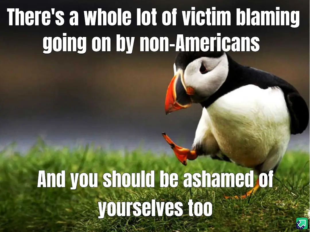 A photograph of a puffin standing on green grass, looking down with one foot lifted, overlaid with white text that reads…