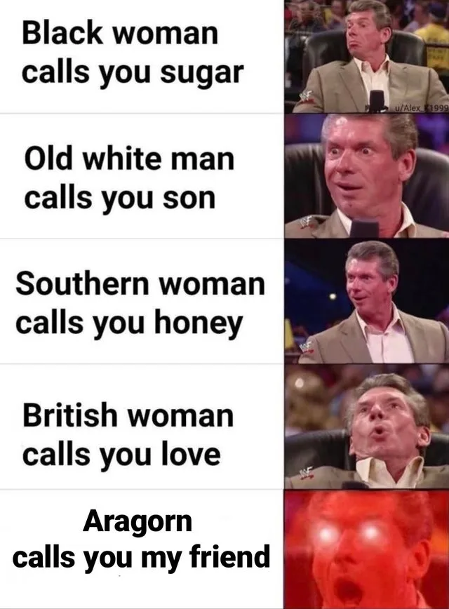 A vertical comic strip shows a man in a suit reacting progressively more shocked and overwhelmed as text on the left lists…